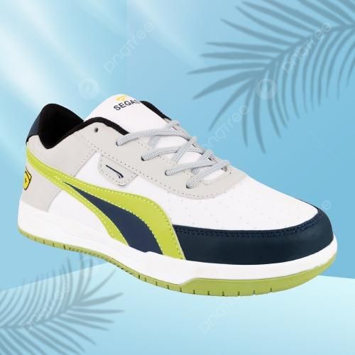 Richale Segastar White Blue and Parrot Green Mens Casual Shoes